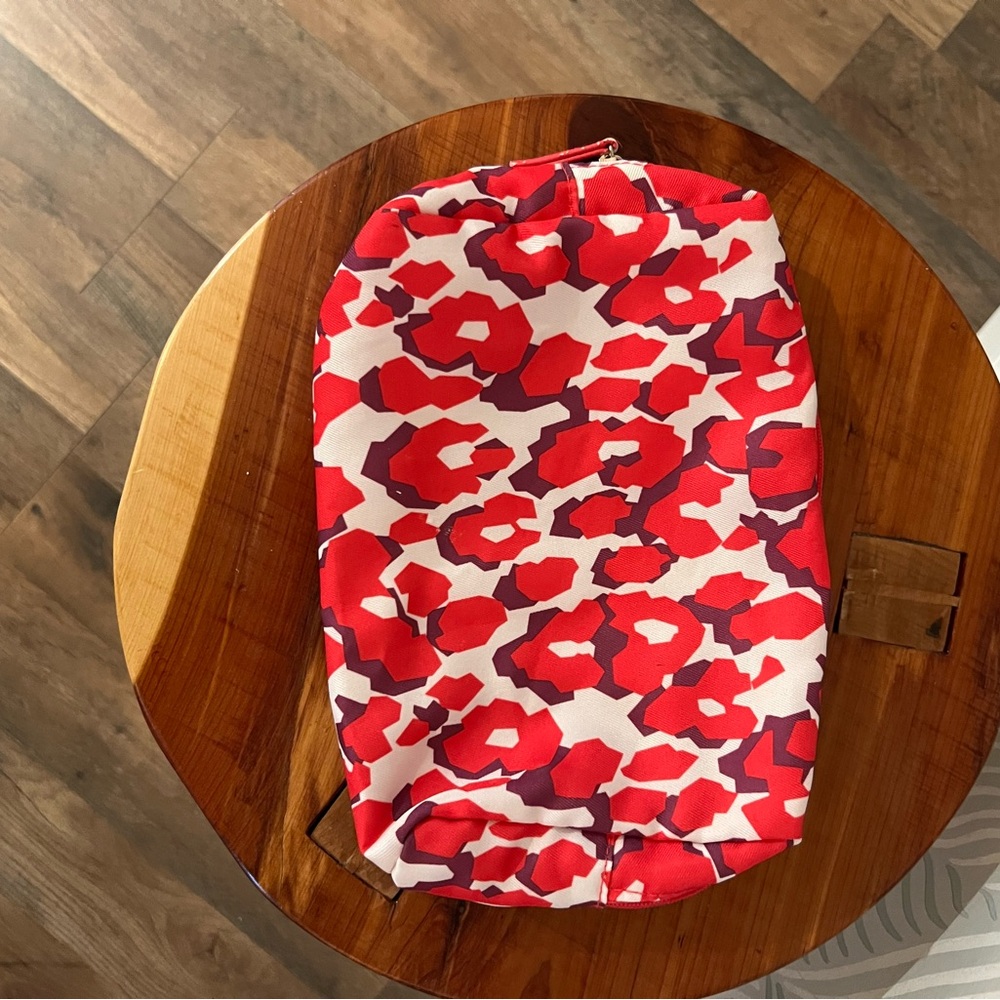 Clinique Red and White Cosmetic Bag